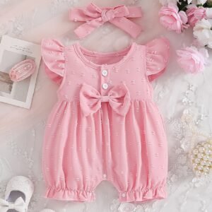 Baby Bodysuit & Bow Headband Set