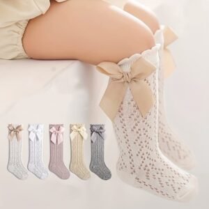 Girls' Fashion Bow Mesh Socks