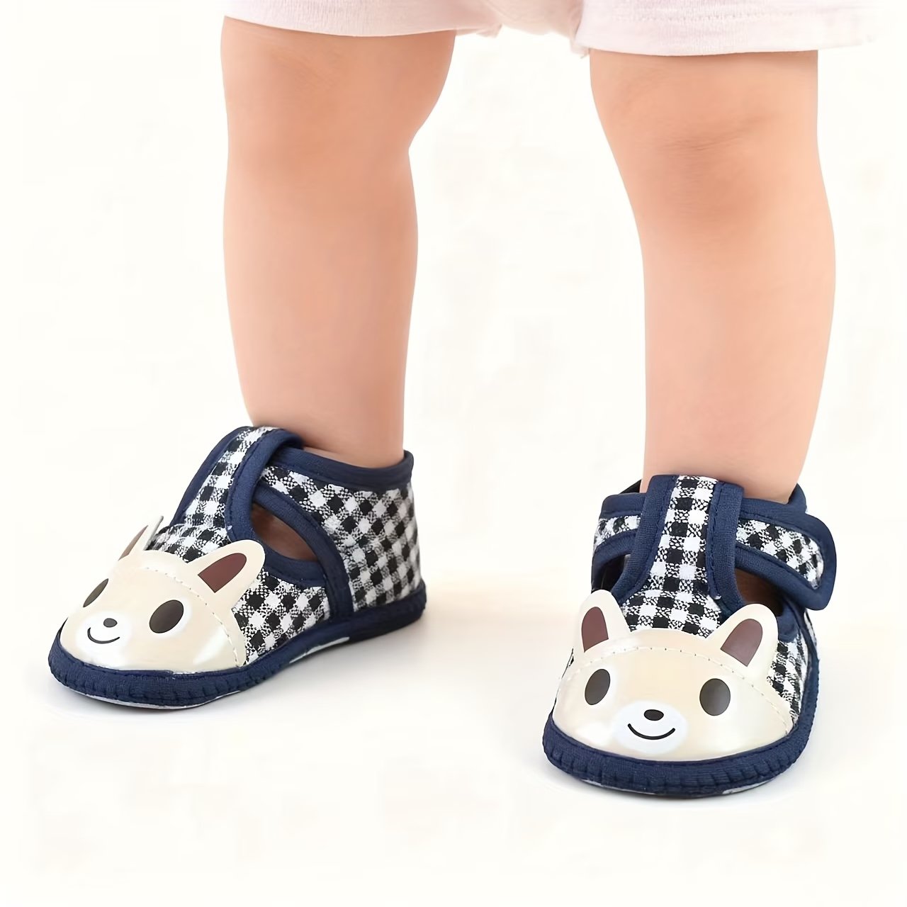 Plaid Cartoon Baby Walking Shoes - Image 2