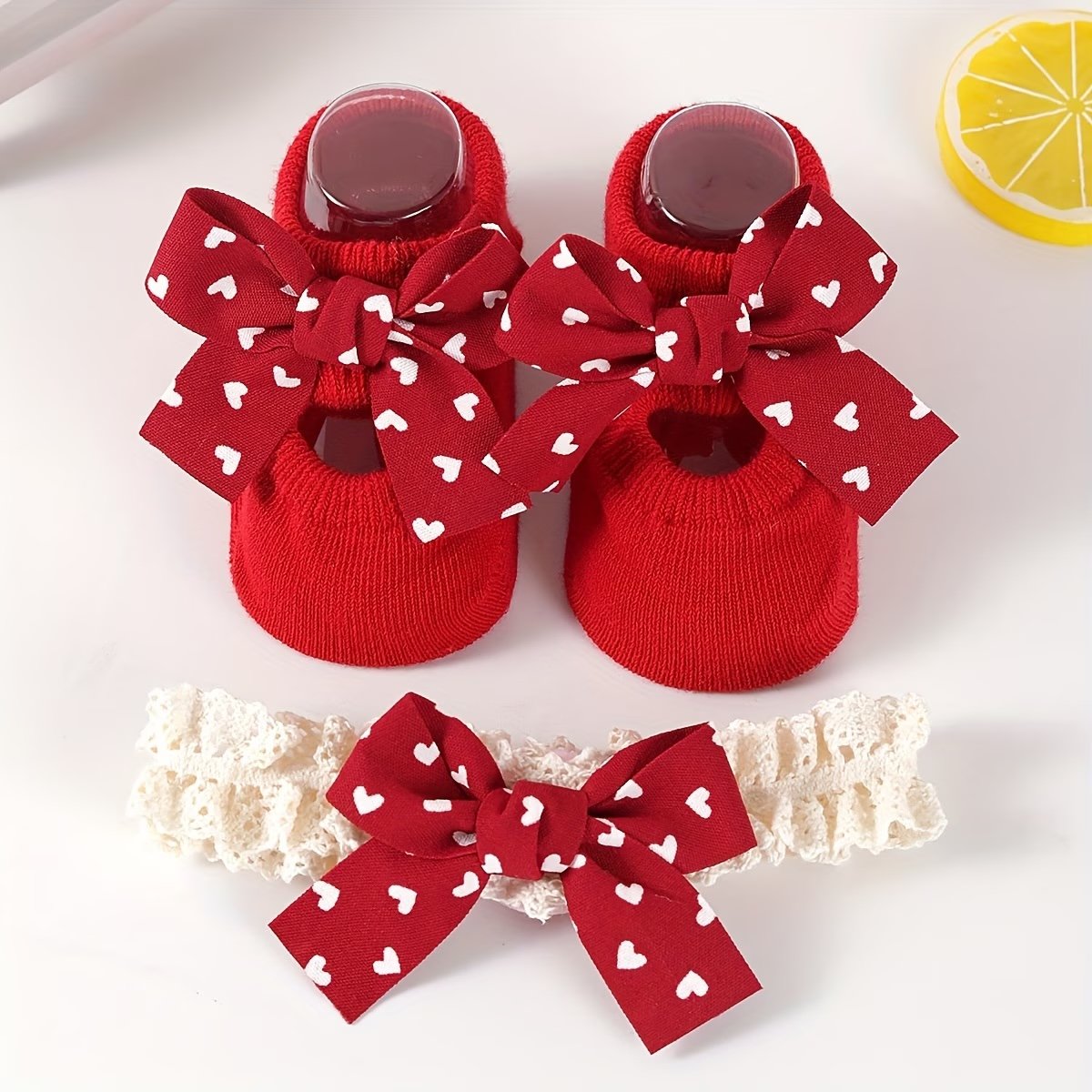 Girls' Gift Set: Bow Headband & Socks