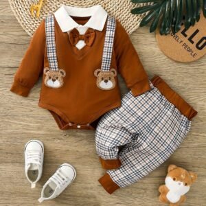 Baby Boy Cartoon Bear Onesie Suit