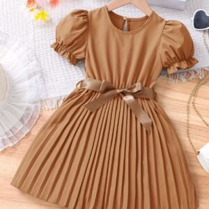Girls' Summer Puff Sleeve Dress