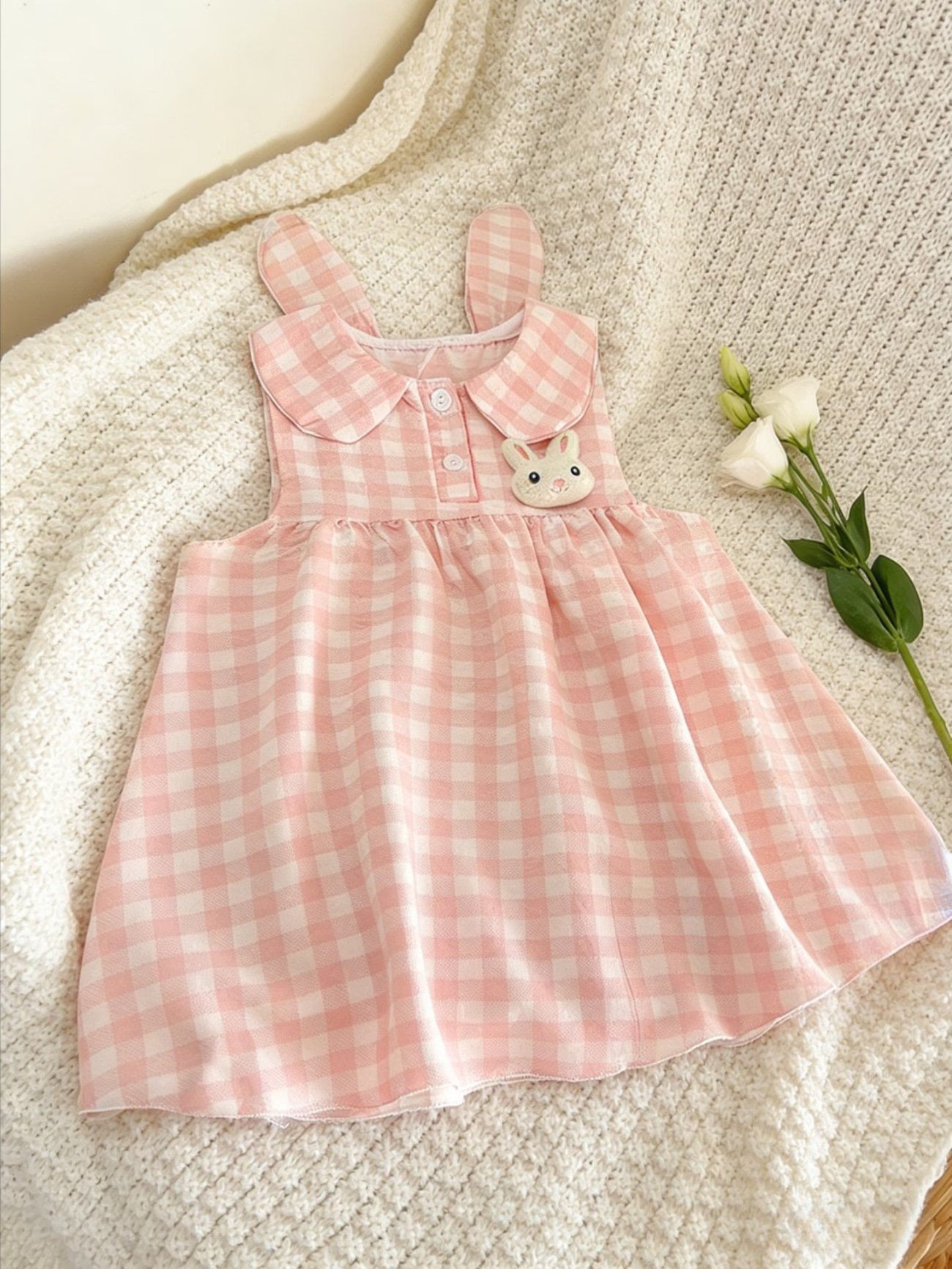 Baby Girls Rabbit Ear Vest Dress