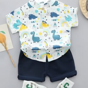 Baby Boy Rainbow Dinosaur Outfit