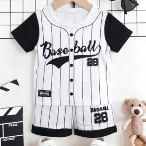 Baseball Number 28 Boys Shorts Set