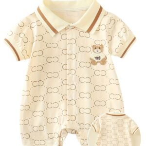 Casual Bear Print Summer Romper